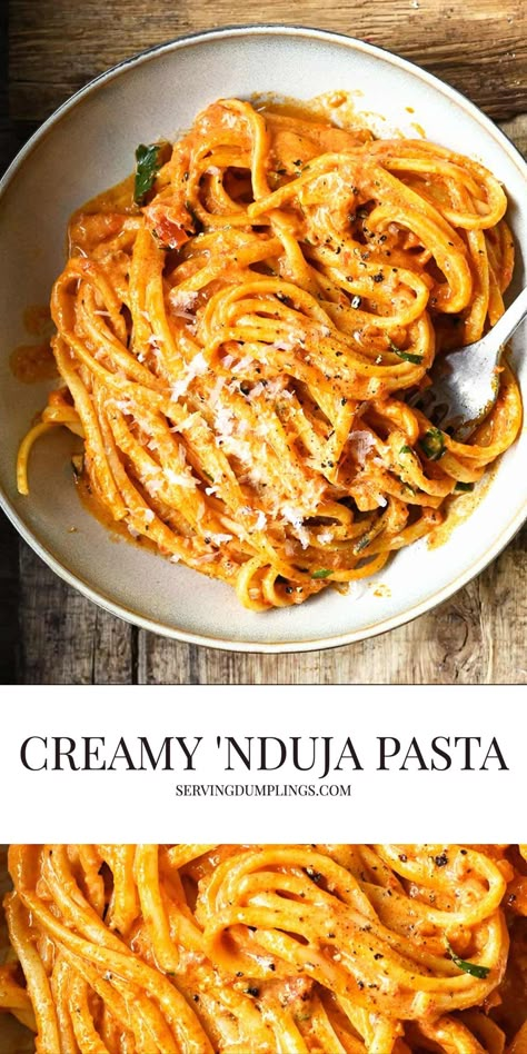 Nduja Recipe, Linguine Recipes, Recipe Italian, Dumplings Recipe, Italian Pasta Recipes, Simply Delicious, Italian Pasta, Simple Recipes, Linguine