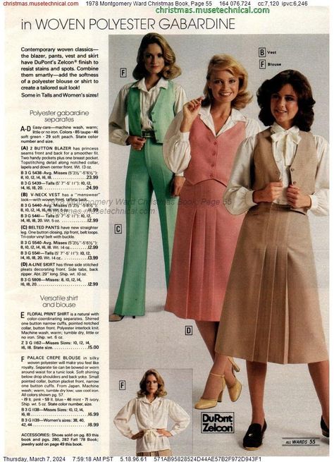 1978 Montgomery Ward Christmas Book, Page 55 - Catalogs & Wishbooks 1978 Fashion, 70s Women Fashion, Decades Fashion, 1970s Clothing, 70 Fashion, Fashion 1970s, 1900s Fashion, 60s 70s Fashion, 70s Inspired Fashion