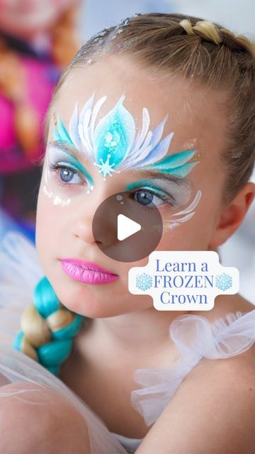 Face Paint How To, Face Paint Brush Strokes, Face Painting Brush Strokes, Anna Face Paint, Face Paint Frozen, Batman Face Paint Easy, Face Painting Tutorials Step By Step, Face Paint Crown, Face Paint Videos