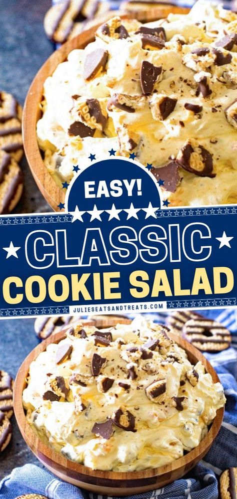 El Fudge Cookies, Fudge Stripe Cookies Recipe, Cookie Salad Recipe, Cookie Salad, Fluff Salad Recipes, Fudge Stripe Cookies, Fluff Salad, Sweet Foods, Fudge Cookies