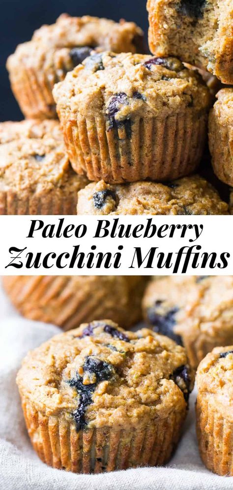 Grain Free Blueberry Muffins, Gluten Free Zucchini Blueberry Muffins, Paleo Blueberry Recipes, Grain Free Muffins, Paleo Zucchini Muffins, Paleo Zucchini Recipes, Blueberry Zucchini Muffins, Gluten Free Zucchini Muffins, Paleo Muffin Recipes