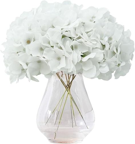 Amazon.com: KISLOHUM Artificial Hydrangea Flowers Pure White Heads 10 Fake Hydrangea Silk Flowers for Wedding Centerpieces Bouquets DIY Floral Decor Home Decoration with Stems. : Home & Kitchen Flowers For Wedding Centerpieces, Fake Flowers For Wedding, Silk Flowers For Wedding, Bouquets Diy, Flowers Hydrangea, Diy Floral Decor, Fake Hydrangeas, Hydrangea Centerpiece, Wrist Flowers