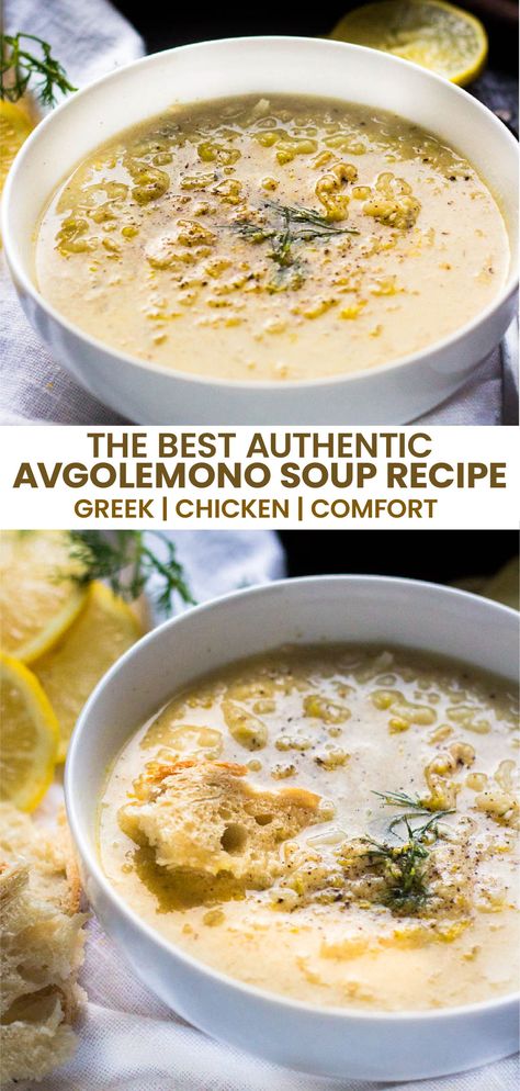 Greek Chicken Soup, Greek Lemon Soup, Soup With Lemon, Avgolemono Soup, Greek Lemon Chicken Soup, Greek Dinners, Lemon Soup, Lemon Chicken Soup, Basic Cooking