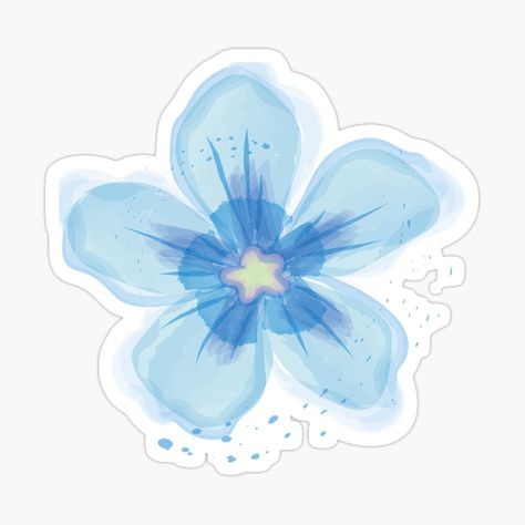 Get my art printed on awesome products. Support me at Redbubble #RBandME: https://www.redbubble.com/i/sticker/Stunning-bright-blue-flower-by-Yaara-zer/51769244.JCQM3?asc=u Blue Flower Sticker, Blue Scrapbook, Sticker Design Inspiration, Journaling Stickers, Blue Drawings, Preppy Stickers, Cute Laptop Stickers, Iphone Case Stickers, Watercolor Stickers