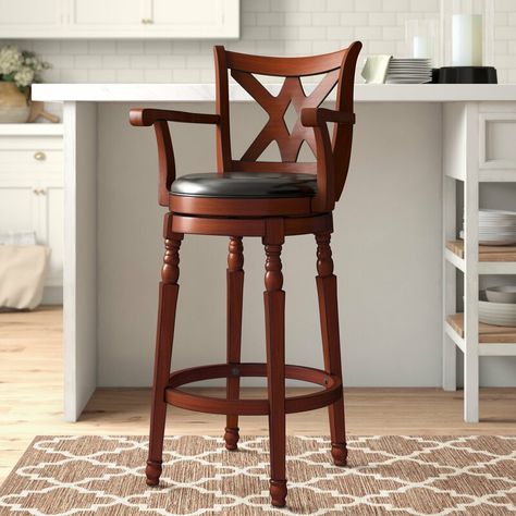 Three Posts™ Attica 30.5" Swivel Bar Stool & Reviews | Wayfair Pub Bar, Swivel Seating, Pub Table, Swivel Bar Stools, Bar Chairs, Counter Stools, Interior Exterior, Bar Stools, Solid Wood