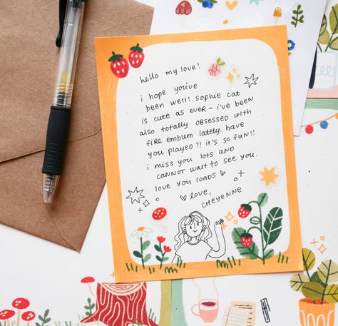 Cheyenne Barton, Snail Mail Inspiration, Mail Art Envelopes, Snail Mail Pen Pals, Aesthetic Letters, Pen Pal Letters, Envelope Art, Cute Letters, Handwritten Letters