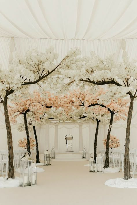 18th Debut, Blossom Tree Wedding, Indoor Weddings, Cherry Blossom Decor, Indoor Wedding Decorations, Nikah Decor, Blossom Wedding, Debut Ideas, Wedding Marquee