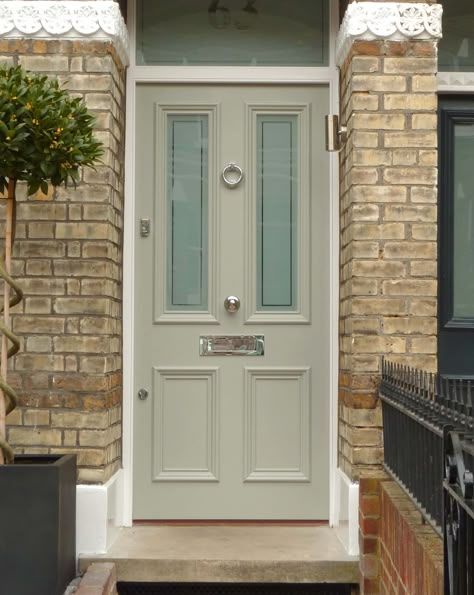 Traditional Victorian Front Door - London Door Company Victorian Front Door, External Front Doors, Arched Front Door, Victorian Front Doors, Cottage Front Doors, Traditional Front Doors, Front Door Styles, Victorian Terrace House, Front Door Makeover