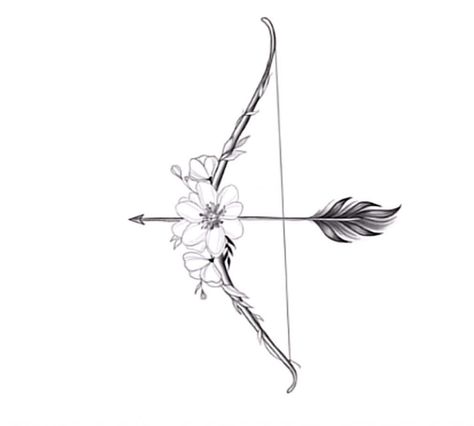 Saggitarius Tattoo Designs, Floral Sagittarius Tattoo, Floral Bow And Arrow Tattoo, Zodiac Sign Sagittarius Tattoo, Zodiac Sagittarius Tattoo, Simple Sagittarius Tattoo, Sagittarius Sign Tattoo, Tattoo Ideas Sagittarius, Sagitarious Tattoos