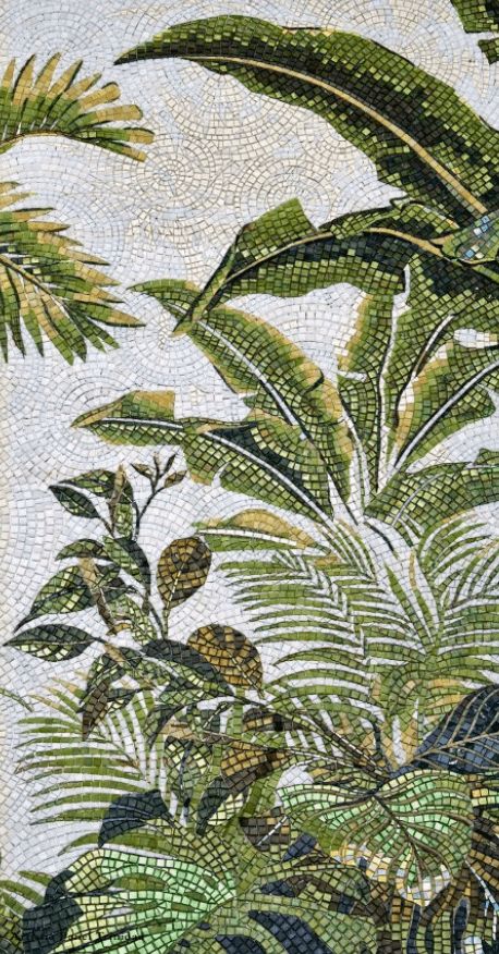 Sicis Mosaic, Green Wallpapers, Mosaic Tile Art, Mosaic Art Projects, Mosaic Murals, Leaf Plant, Mosaic Design, Custom Mosaic, Mosaic Artwork