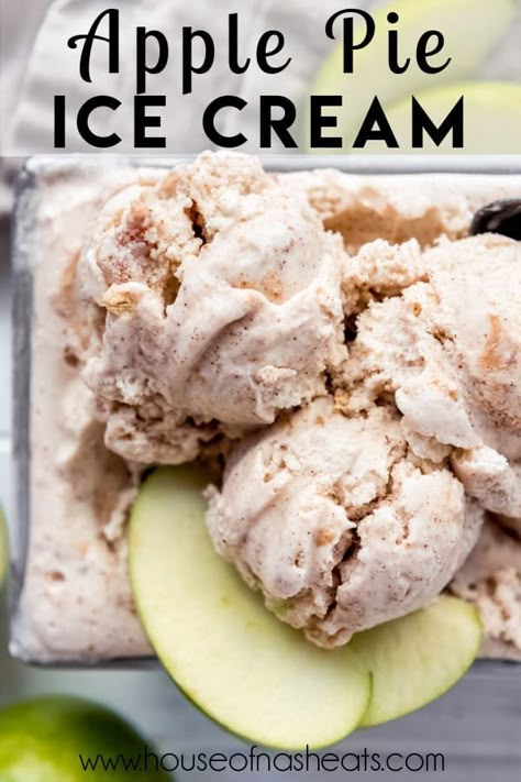 Apple Ice Cream Recipe, Caramel Apple Ice Cream, Apple Pie Ice Cream, Apple Ice Cream, Ice Cream Pie Recipe, Ice Cream Recipes Machine, Almond Ice Cream, Pie Ice Cream, Cuisinart Ice Cream