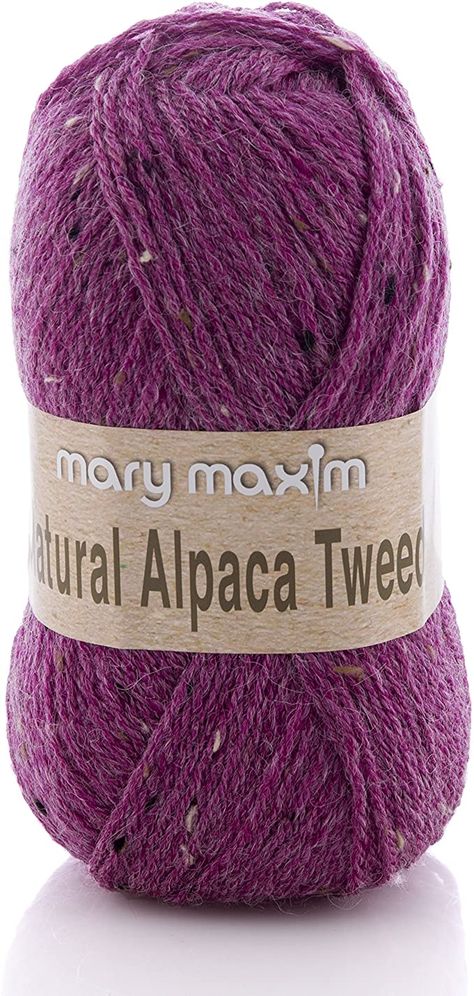 Amazon.com: Mary Maxim Natural Alpaca Tweed Yarn - 4 Medium Worsted Weight Yarn for Knit & Crochet Projects - 77% Acrylic, 20% Alpaca, 3% Viscose - 4 Ply - 262 Yards (Thistle) Free Baby Sweater Knitting Patterns, Mary Maxim, Tweed Yarn, Latch Hook Rugs, Alpaca Yarn, Red Stripe, Worsted Weight Yarn, Worsted Weight, Sewing Stores