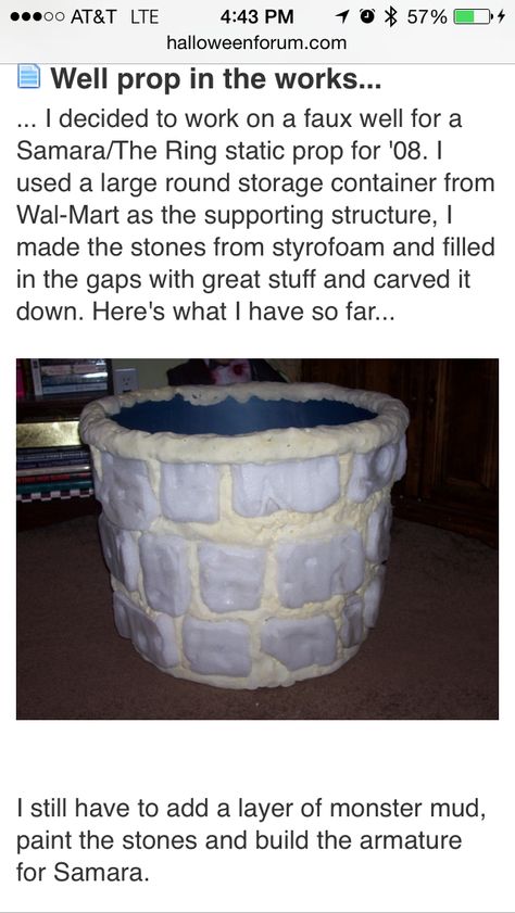 How to build a water well Diy Wishing Well Stage Prop, Horror Room Ideas, Childrens Ministry Room, Art Therapy Directives, Horror Room, Journey To Bethlehem, Bethlehem Christmas, Church Christmas Decorations, Bible Story Crafts