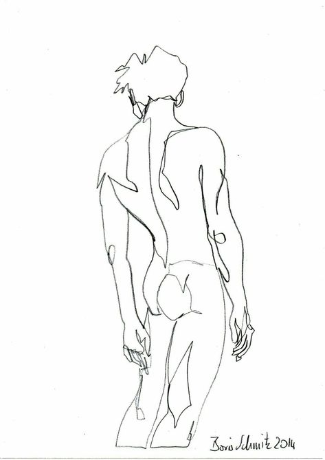 Male Back Drawing, Boris Schmitz, 1 Line Drawing, Male Body Art, Arte Indie, One Line Drawing, Continuous Line Drawing, Outline Art, Abstract Line Art