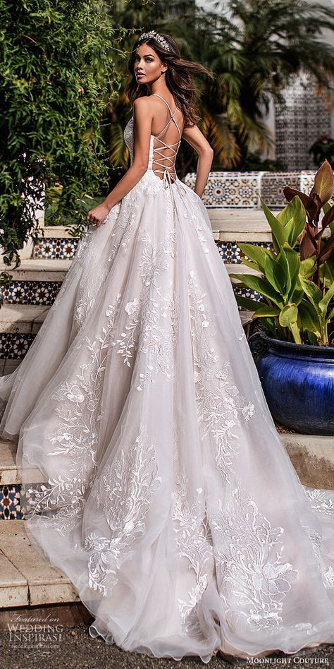 Wedding Dresses A Line Princess Romantic, A Line Wedding Dress Sweetheart Neckline, A Line Princess Wedding Dresses, Moonlight Couture, Wedding Dresses Fall, Split Wedding Dress, Wedding Dress Romantic, Romantic Princess, Couture Wedding Dresses