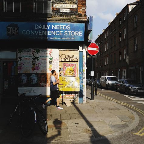 Brick Lane Print, London Print, England Print, Color Street Photography, Urban Photography, Color Photography, Street Photo, Corner Shop Art Street Photography Urban, London Street Photography, Large Wall Prints, Photo Corner, City Streets Photography, Corner Shop, Photography Color, Photography Street, Brick Lane