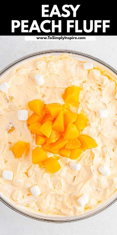 Peach Fluff, Dessert Salad Recipes, Peach Jello, Congealed Salad, Fluff Salad Recipes, Easy Fruit Salad Recipes, Fluff Salad, Jello Dessert Recipes, Fluff Recipe