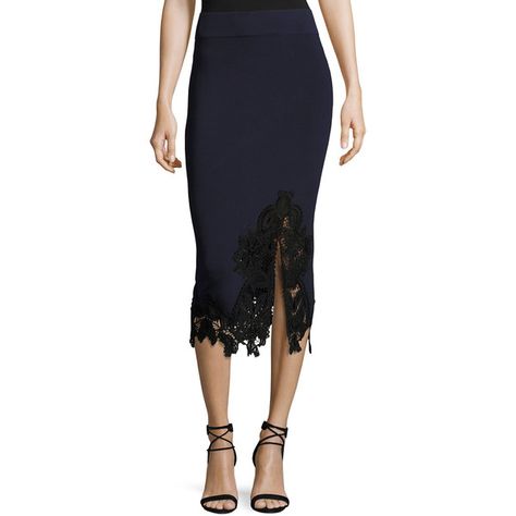 Jonathan Simkhai Applique Knit Midi Pencil Skirt ($445) ❤ liked on Polyvore featuring skirts, black, women's apparel skirts, jonathan simkhai, applique skirt, knit midi skirt, scalloped pencil skirt and calf length pencil skirts Applique Skirt, African Attire Dresses, Sequin Midi Skirt, Black Pencil Dress, Bodycon Pencil Skirt, Midi Pencil Skirt, Lace Midi Skirt, Lace Pencil Skirt, Striped Midi Skirt