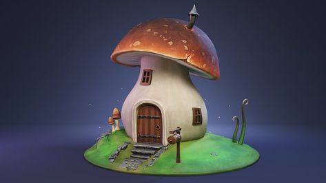 3D model Stylized Mushroom House by Gerzi 3D ART on Turbosquid Mushroom House, 3d Assets, Environment Concept Art, 3d Animation, 3d Design, 3d Art, Art Wallpaper, Game Art, Book Worms