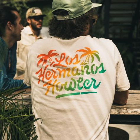 Brett Stenson | Living on Island Time ⏳ Graphic for @howlerbros | Instagram Fly Fishing Shirts, Howler Brothers, Palm Tree Print, On Running, Pullover Designs, Beach Bum, Pocket Tshirt, Kids Prints, Fishing Shirts