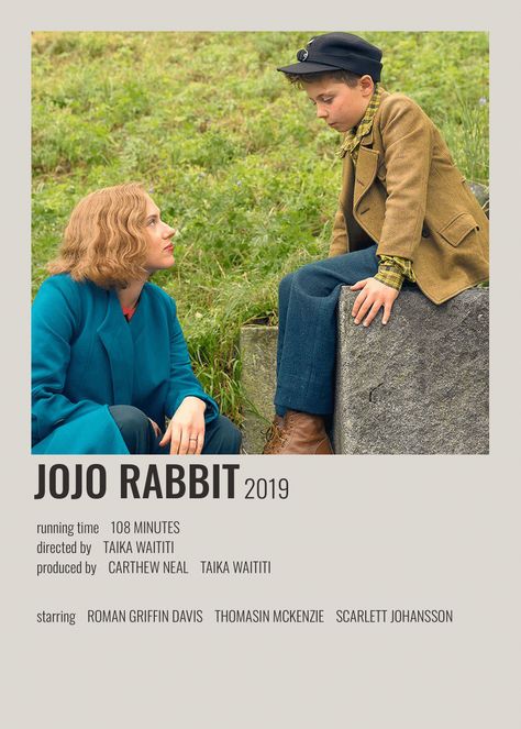 Jojo Rabbit Aesthetic, Rabbit Aesthetic, Jojo Rabbit, Aesthetic Movie, Movie Card, Girly Movies, Film Posters Minimalist, Poster Anime, Film Posters Vintage