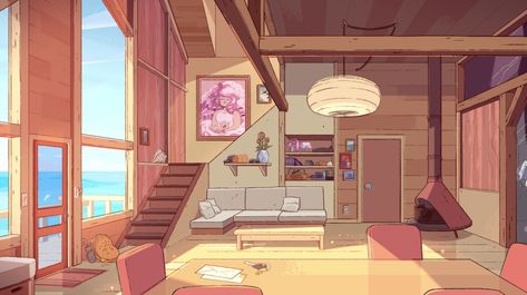 Steven Universe (The Movie) Background Art. Steve Universe Background, Cartoon Background Drawing, Animated House Background, Anime Zoom Backgrounds, Animated Room Background, Steven Universe Backgrounds, Cartoon Room Background, Room Background Drawing, Steven Universe Room