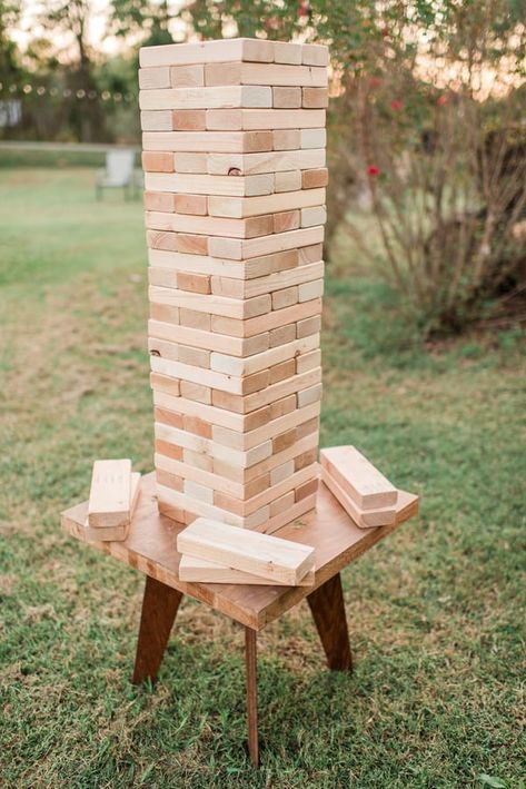 Outdoor Wedding Games, Diy Yard Games, Reception Games, Jenga Game, Giant Jenga, Madison Wedding, Garden Games, Wedding Activities, Yard Games