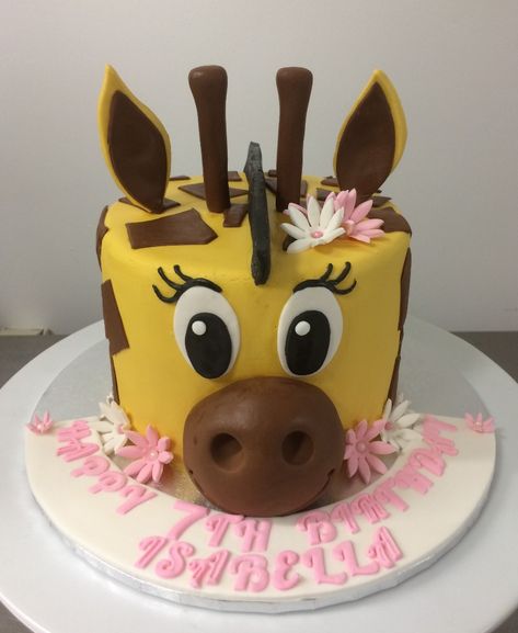 Giraffe Birthday Cakes, Giraffe Cake, Giraffe Cakes, Inside Cake, Fondant Cake Designs, 50th Cake, 4th Birthday Cakes, Safari Cakes, Cake Decorating With Fondant