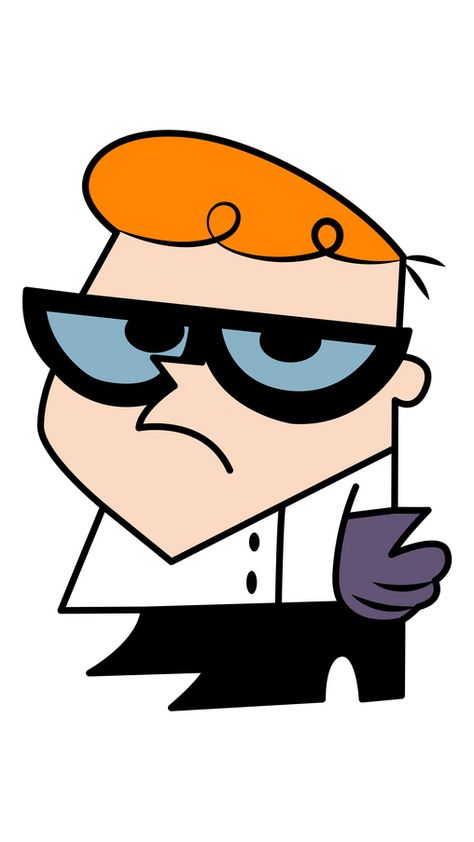 This character is the genius-scientist boy Dexter, who is a main character of the old animated series named Dexter's Laboratory. As you see his face here, you can notice that he is disappointed.... 90 Cartoon Characters, Dexter Cartoon, Easy Cartoon Characters, Cartoons 1990s, 90s Cartoon Characters, Dexter’s Laboratory, Dexter's Laboratory, Male Cartoon Characters, Easy Cartoon