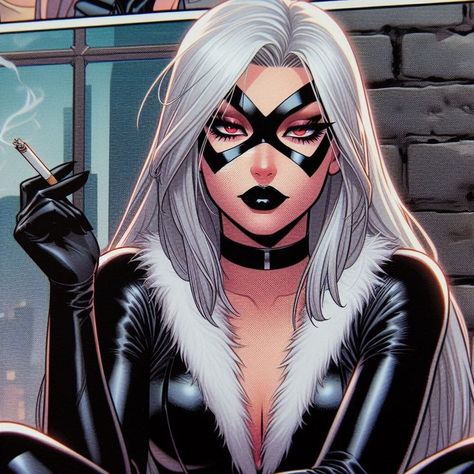 She was originally characterized as a supervillain and adversary of Batman, but has been featured in an eponymous series since the 1990s that portrays her as an antiheroine, often with a utilitarian moral philosophy. Marvel Black Cat Comic, Black Cat Catwoman, Marvel Black Cat Costume, Cat Woman Hairstyles, Felicia Hardy Costume, The Black Cat Marvel, Felicia Hardy Comics, Black Cat Marvel Fanart, Cat Woman Dc Comics