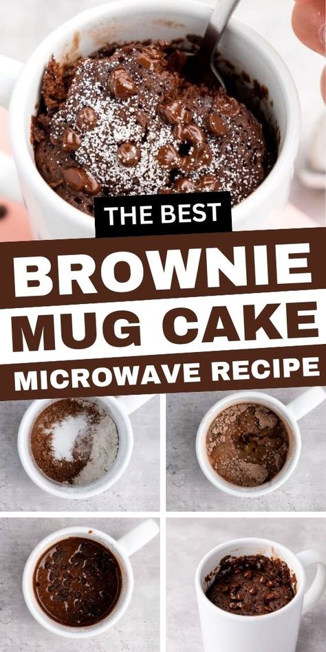 Essen, Brownie In A Mug No Egg, Mug Cookie Recipe No Egg, Dessert No Eggs, Mug Cake No Egg, Brownie In A Mug Recipe, Brownie Mug Cake, Mug Dessert Recipes, Brownie Mug