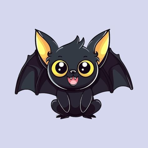 A cartoon bat with yellow eyes sits on a... | Premium Vector #Freepik #vector #bat-wings #mascot #funny-character #mascot-character Cute Bat Cartoon, Bats Cartoon, Bat Cartoon, Bat Vector, Cartoon Bat, Character Mascot, Kawaii Disney, Halloween Vector, Font Graphic