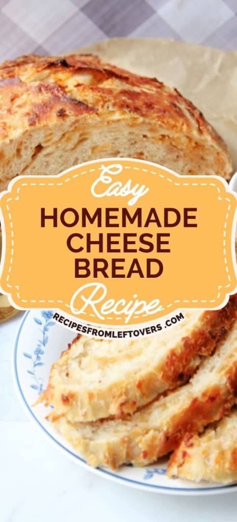 Easy Homemade No-Knead Artisan Cheese Bread Recipe Homemade Cheese Bread, Cheese Bread Recipe, No Yeast Bread, Knead Bread Recipe, Pasta Side Dishes, Homemade Bread Easy, Yeast Breads, Easy Cheese, Cheesy Bread