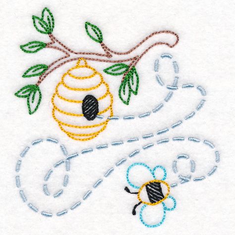 Towel Embroidery Designs, Tea Towels Embroidery, Bee Embroidery, Towel Embroidery, Urban Threads, Hand Embroidery Projects, Embroidery Patterns Vintage, Paper Embroidery, Pola Sulam