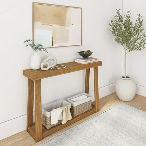 Plank+Beam Solid Wood Console Table with Storage 46”, Sofa Table with Shelf, Narrow Entryway Table for Hallway, Behind the Couch, Living Room, Foyer, Easy Assembly, Pecan - Walmart.com Sofa Shelf, Table For Hallway, Console Table With Storage, Narrow Entryway Table, Fisher Family, Behind The Couch, Narrow Entryway, Behind Couch, Living Room Foyer