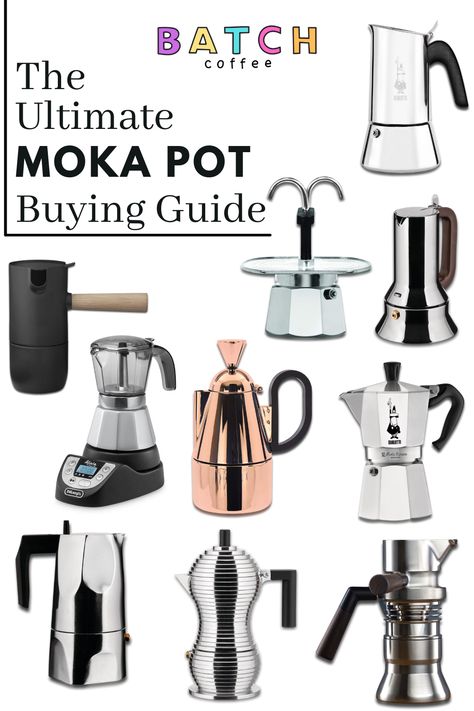 Discover the perfect stovetop espresso maker here. Advice on what you need to look for when buying a Moka pot. 10 different types of stovetop coffee makers are listed. The Bialetti Moka Express is a classic and was the original stovetop invented in Italy. Alessi is a popular Moka pot brand that unify style and function to create unique coffee makers. Delonghi and Stelton also make the top 10 list. Bialetti Moka Pot, Moka Pot Recipes, Espresso Maker Stovetop, Stove Top Espresso Maker, Bialetti Coffee, Unique Coffee Maker, Nescafe Cappuccino, Stovetop Espresso Maker, Bialetti Moka