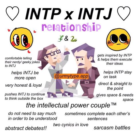 mbti meme about the INTP and INTJ relationship / couple Intp Personality Relationships, Intp Intp Relationship, Intp Intj Couple, Intp Intj Relationship, Intj Intp Relationships, Intp X Intj, Intp Ships, Intj Relationships, Intp Love