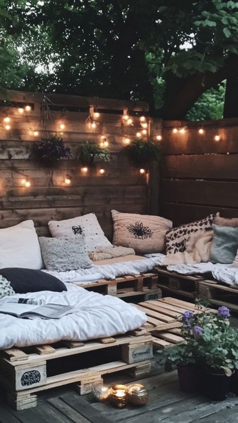 Transform your outdoor space with DIY wood pallet furniture! From lounge chairs to tables, wood pallets can be upcycled into beautiful, functional pieces that are perfect for patios and gardens. This sustainable DIY project is easy to follow and ideal for creating a cozy, eco-friendly outdoor retreat. 🌿🛠️ #WoodPalletFurniture #DIYOutdoorDecor #SustainableLiving #EcoFriendlyFurniture Diy Outdoor Lounge Furniture, Diy Pallet Patio Furniture, Diy Outdoor Lounge, Sustainable Diy Projects, Diy Wood Pallet, Sustainable Diy, Eco Friendly Furniture, Diy Outdoor Decor, Patio And Garden