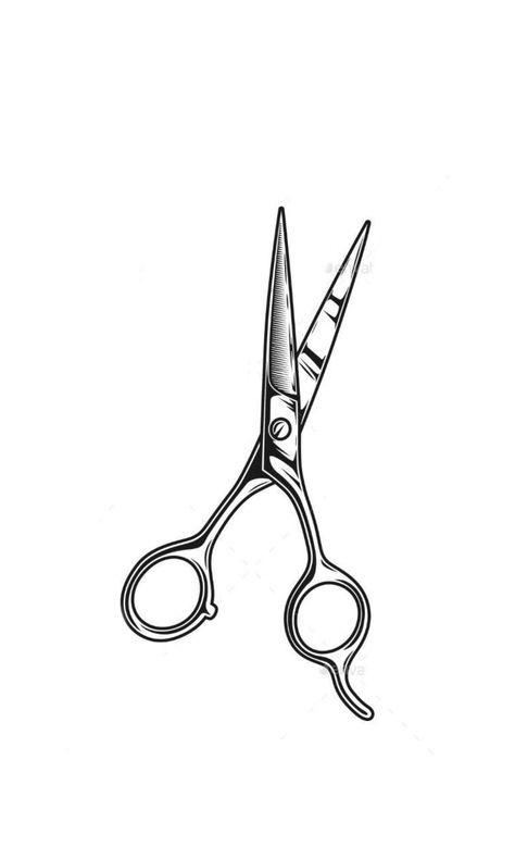 American Traditional Scissors Tattoo, Barber Tattoo Ideas For Women, Hairstylist Scissor Tattoo, Two Scissors Tattoo, Simple Scissor Tattoo, Hairstylist Shears Tattoo, Hair Scissors Drawing, Barber Scissors Tattoo, Hairstylist Drawings