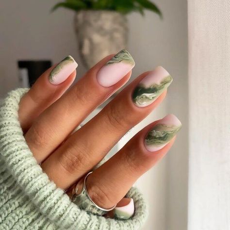 Marble Nail Designs, Fall Gel Nails, Nail Swag, Short Acrylic Nails Designs, Trendy Nail Design, Marble Nails, Pretty Acrylic Nails, Short Acrylic Nails, Nail Arts