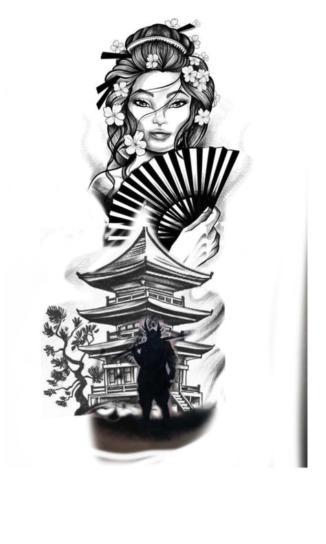 Geisha Tattoo For Men, Geisha Tattoo Sleeve, Style Of Tattoos, Tattoos Mermaid, Japanese Forearm Tattoo, Tattoos Tree, Japanese Geisha Tattoo, Christus Tattoo, Chest Tattoo Drawings