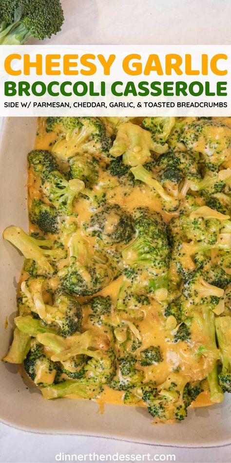 Cheesy Garlic Broccoli, Brocolli Cheddar Casserole Easy, Broccoli Cheddar Side Dish, Broccoli Casserole Side Dish, Easy Cheesy Broccoli Casserole, Cheesy Broccoli Side Dish, Broccoli Recipes Cheese, Fresh Broccoli Soup Recipes, Vegetable Side Dishes Broccoli