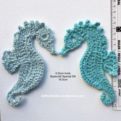 Crochet Starfish, Seahorse Pattern, Crochet Applique Patterns Free, Baby Applique, Crochet Fish, Crochet Mermaid, Crochet Motif Patterns, Crochet Market Bag, Crochet Amigurumi Free Patterns