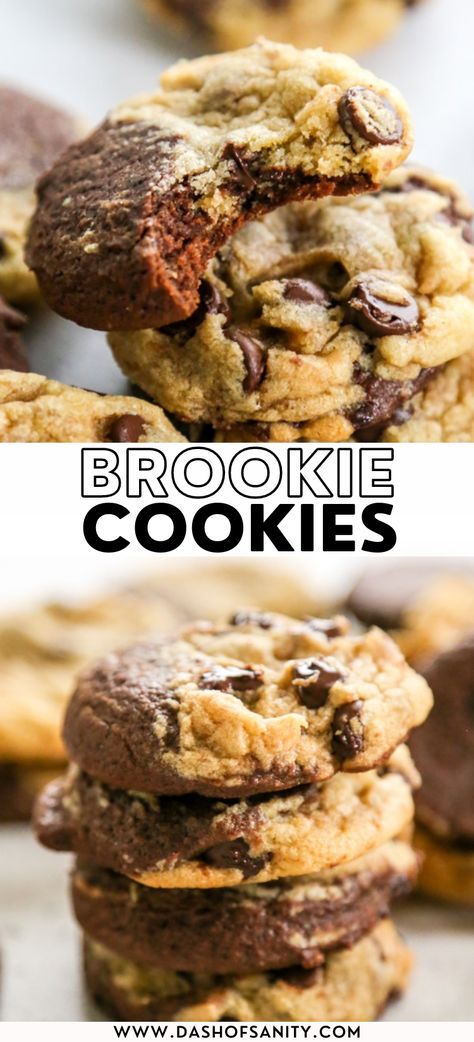 Heavenly Dessert Recipe, Brookies Cookies, Brownies And Cookies, Brookies Recipe, Mouthwatering Desserts, Pies Recipes, Make Chocolate Chip Cookies, Mood Food, Gourmet Cookies