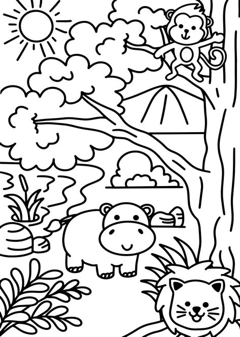 Patchwork, Lion In Jungle, Jungle Coloring Pages, Jungle Drawing, Zoo Animal Coloring Pages, Lion Coloring Pages, Mermaid Coloring Pages, Princess Coloring Pages, Coloring Pages For Boys