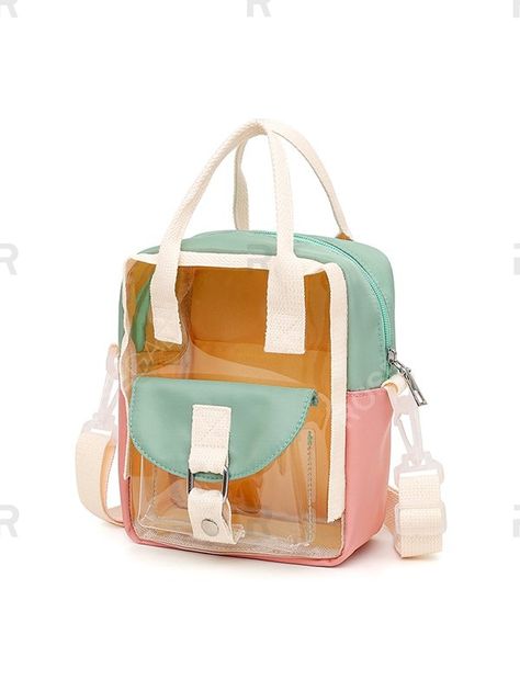 Colorblock Transparent Jelly Flap Pocket Mini Backpack #Ad , #affiliate, #Jelly, #Transparent, #Colorblock, #Flap, #Backpack Cheap Backpacks, Jelly Bag, Make Money Now, Backpack School, Waterproof Backpack, Large Shoulder Bags, Simple Bags, Pocket Bag, School Bag