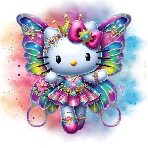 Fairy Hello Kitty, Hello Kitty Png, Kitty Png, Hello Kitty Imagenes, Walpaper Hello Kitty, Hello Kitty Images, Hello Kitty Coloring, Kitty Drawing, Love Animation Wallpaper