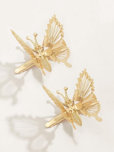 Free Returns ✓ Free Shipping✓. 2pcs Butterfly Decor Hair Clip- Hair Clips at SHEIN. Gold Butterfly Clips, College Accessories, Plant Lamp, Chinese Hairpin, Alligator Hair Clip, Butterfly Decor, Butterfly Clips, Vintage Inspired Outfits, Girly Accessories