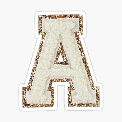 Preppy Letters Orange, A Preppy Letter, Preppy White Varsity Letter, Preppy Letters, Letter A Sticker, Preppy Names, Preppy Shuffles, Varsity Letters, God Sticker