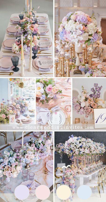 Pastel Colors Wedding Decoration, Pastel Decor For Wedding, Mixed Pastel Wedding Theme, Rustic Wedding Pastel Colors, Wedding Flower Arrangements Pastel, Wedding Motifs Ideas, Pastel Bridal Shower Ideas Color Schemes, Wedding Themes Pastel, Wedding Colour Schemes Pastel